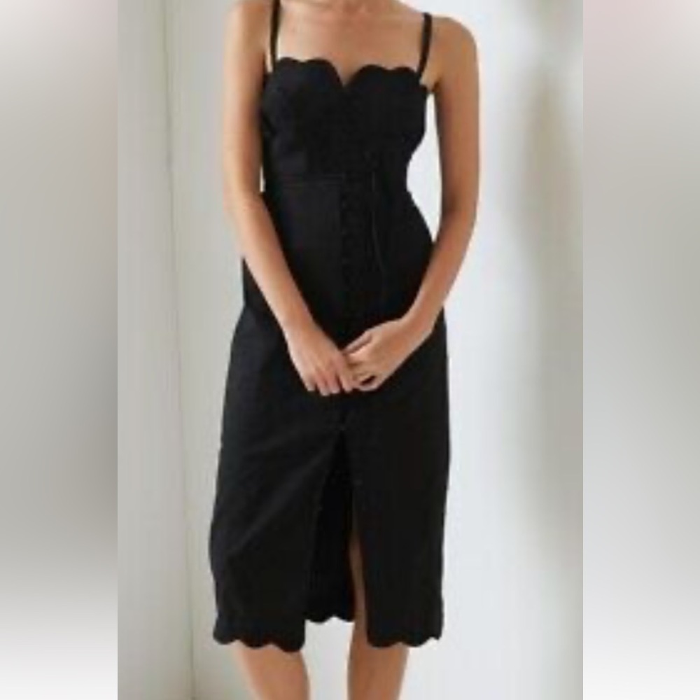 By Anthropologie Slim Scalloped Front-Slit Corset Dress size 4